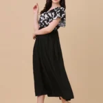 Monochrome Chic Abstract Solid Wrap Midi Dress - Image 4